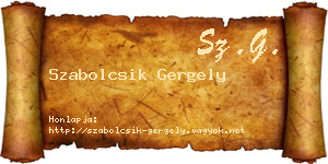 Szabolcsik Gergely névjegykártya